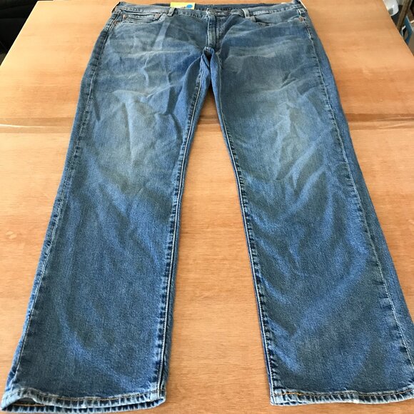 Levi's 514 Straight Jeans Men 42x32 Blue Mid Rise Stretch Medium Wash Cowboy - Picture 1 of 12